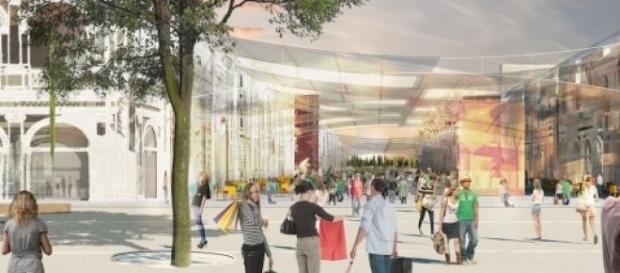 Una ricostruzione degli stand di Expo Milano 2015 Una ricostruzione degli stand di Expo Milano 2015