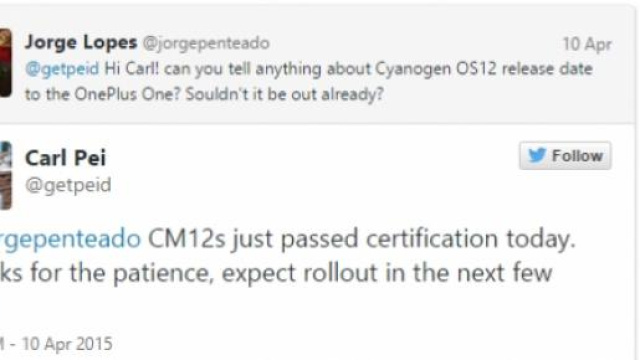 twitter di carl pei sull'aggiornamento lollipop