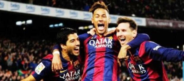 Suarez, Neymar e Messi tridente del Barça Suarez, Neymar e Messi tridente del Barça