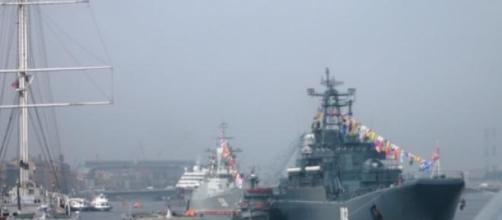 Russian warship going about its business