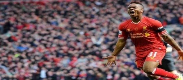 Raheem Sterling celebrates opening the scoring Raheem Sterling celebrates opening the scoring