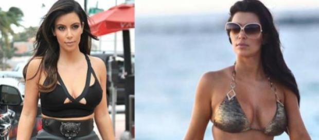 Kim Kardashian exibe as curvas com orgulho Kim Kardashian exibe as curvas com orgulho