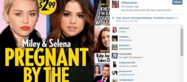 Imagem no Instagram de Miley Cyrus. Imagem no Instagram de Miley Cyrus.