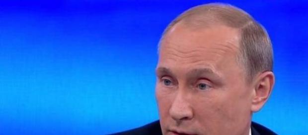 Prezydent Putin podczas telekonferencji Prezydent Putin podczas telekonferencji