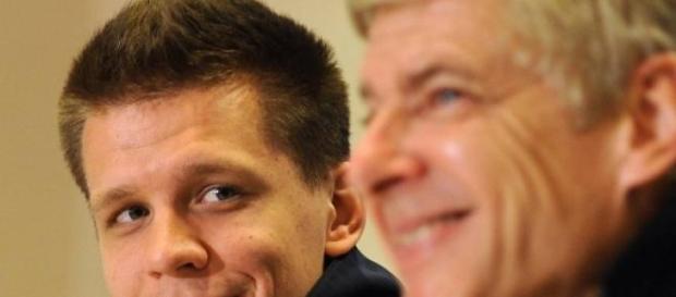 Wojciech Szczęsny i Arsene Wenger Wojciech Szczęsny i Arsene Wenger
