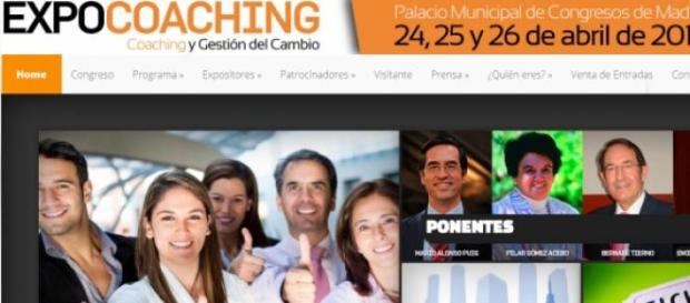 Página principal de la web de Expocoaching 2015 Página principal de la web de Expocoaching 2015