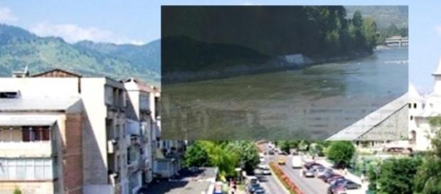 Panoramă Comăneşti şi faleza rîului Trotuş Panoramă Comăneşti şi faleza rîului Trotuş