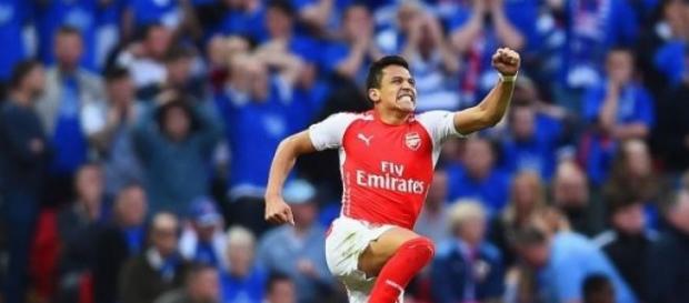 Alexis Sanchez scored a brace for Arsenal Alexis Sanchez scored a brace for Arsenal