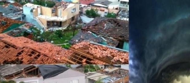 Tornado deixa mais de mil desabrigados em SC Tornado deixa mais de mil desabrigados em SC