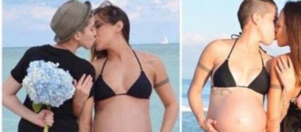 As fotografias que mostram a gravidez de cada uma As fotografias que mostram a gravidez de cada uma