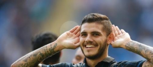 Mauro Icardi festeggia a San Siro