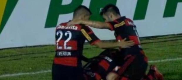 Comemoração dos jogadores do Flamengo Comemoração dos jogadores do Flamengo