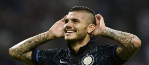 L'esultanza di Icardi dopo il goal partita.