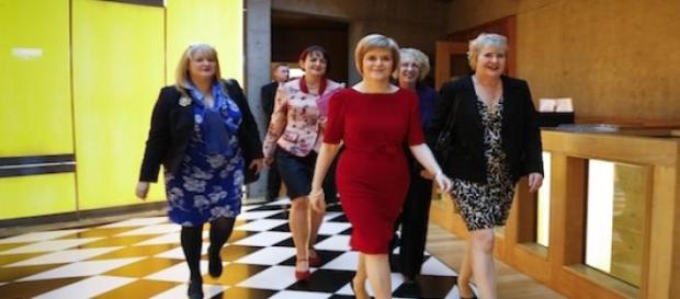 Nicola Sturgeon, the leader lady in red. Nicola Sturgeon, the leader lady in red.
