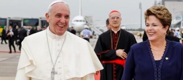Papa Francisco e Dilma, em 2013, no Brasil, Papa Francisco e Dilma, em 2013, no Brasil,