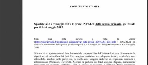 Posticipo prove Invalsi previste il 5 e 6 maggio