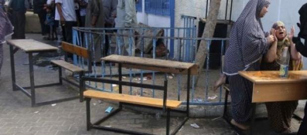 Des écoles ont été attaquées l'été dernier à Gaza. Des écoles ont été attaquées l'été dernier à Gaza.