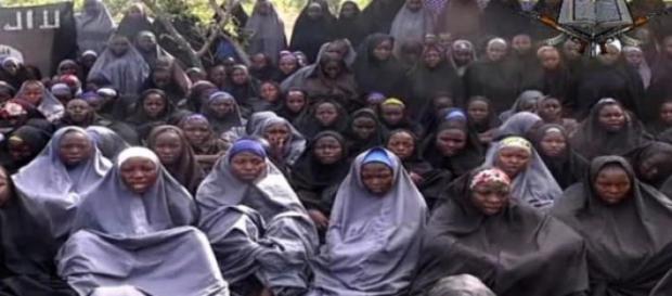 Une image de prisonnières publiée par Boko Haram. Une image de prisonnières publiée par Boko Haram.