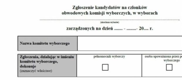 Deklaracja kandydata na członka ObKW, PKW Deklaracja kandydata na członka ObKW, PKW