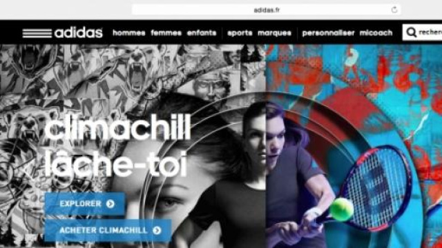 Le site Internet d'Adidas.