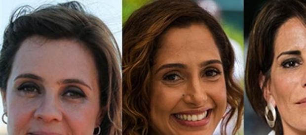 O trio de protagonistas da novela Babilónia O trio de protagonistas da novela Babilónia