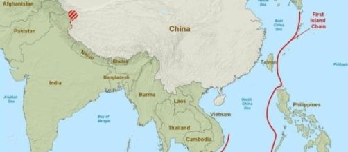 Map of seas China has access to (South China Sea)