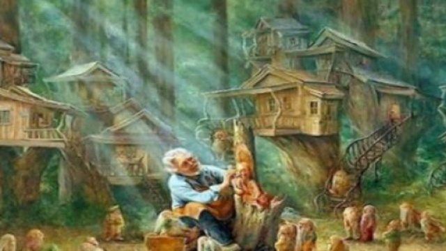 In foto, un'immagine di gnomi ed elfi