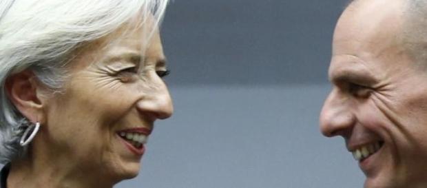 Christine Lagarde e Yanis Varoufakis Christine Lagarde e Yanis Varoufakis