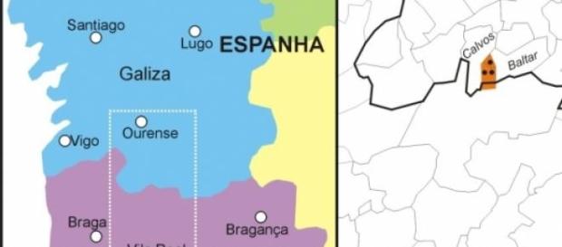 Localização de Couto Misto Localização de Couto Misto