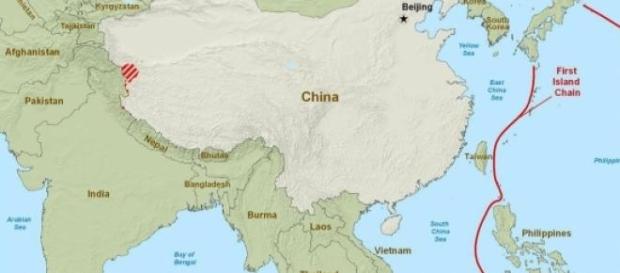 Map of the seas surrounding China Map of the seas surrounding China