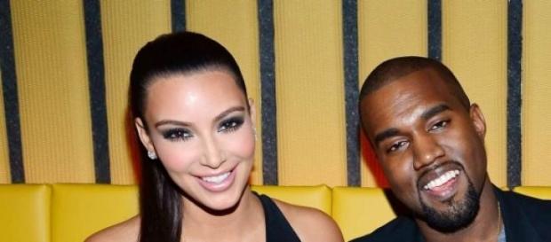 Kim e o marido Kanye West Kim e o marido Kanye West