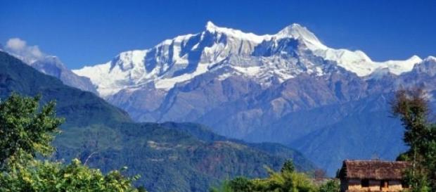 Fantástica vista do Monte Evereste, no Nepal Fantástica vista do Monte Evereste, no Nepal