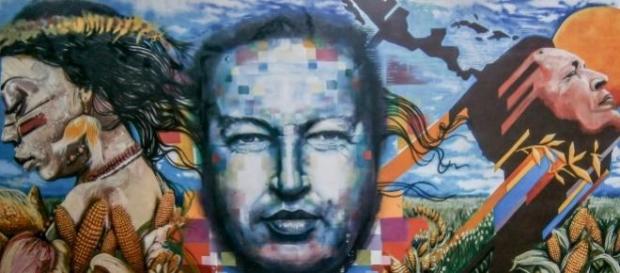 Mural: La Asunción de Chávez al cielo Mural: La Asunción de Chávez al cielo