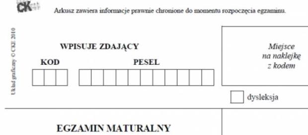 Zeszłoroczny arkusz maturalny Zeszłoroczny arkusz maturalny