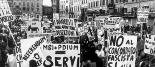 1974 le manifestazioni in favore del divorzio