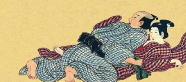 Dibujo de arte erótico japonés medieval Dibujo de arte erótico japonés medieval