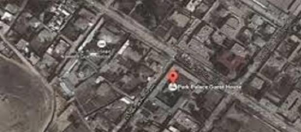 Foto satellitare della zona dell''attentato. Foto satellitare della zona dell''attentato.