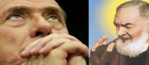 Berlusconi e Padre Pio in un fotomontaggio 