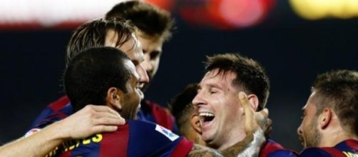 Messi festejando uno de sus goles 