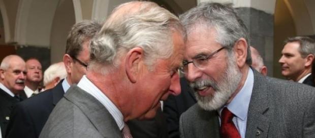 Gerry Adams and Prince Charles greet each other Gerry Adams and Prince Charles greet each other