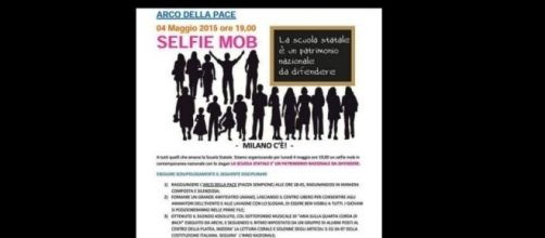 Scuola, locandina del selfie mob del 4 maggio.