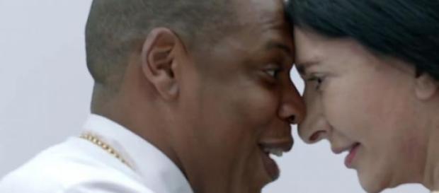 Jay Z et Marina Abramovic dans "Picasso Baby". Jay Z et Marina Abramovic dans "Picasso Baby".