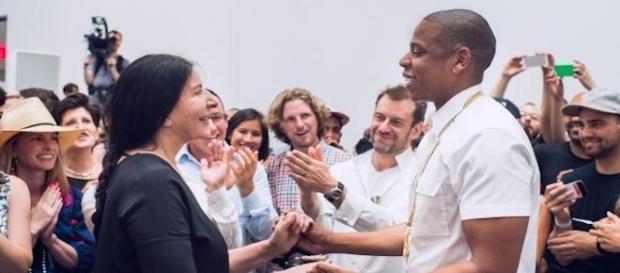 Jay Z et Marina Abramovic dans "Picasso Baby". Jay Z et Marina Abramovic dans "Picasso Baby".