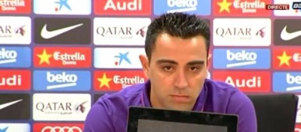 Xavi Hernández durante la rueda de prensa Xavi Hernández durante la rueda de prensa