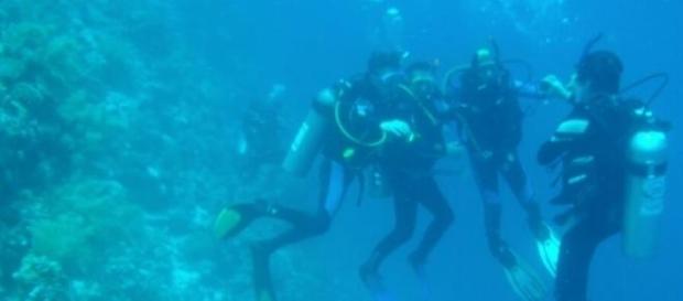 El grupo de buceo en el Blue Hole Dahab El grupo de buceo en el Blue Hole Dahab