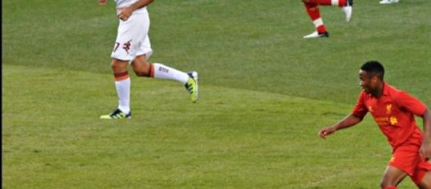 Sterling durante un partido contra La Roma Sterling durante un partido contra La Roma