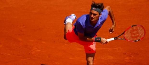 Roger Federer podczas pierwszego dnia zmagań. Roger Federer podczas pierwszego dnia zmagań.