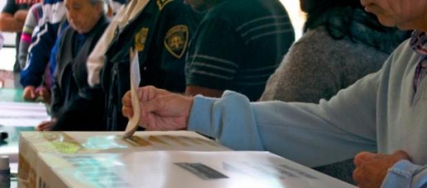 Elecciones: Ciudadano depositando su voto Elecciones: Ciudadano depositando su voto