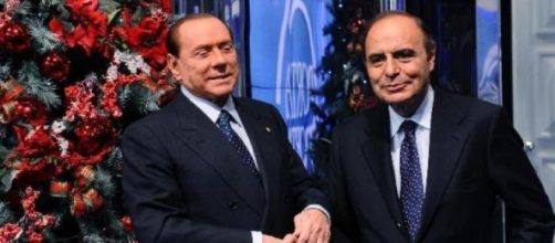 Berlusconi e Vespa prima di una puntata
