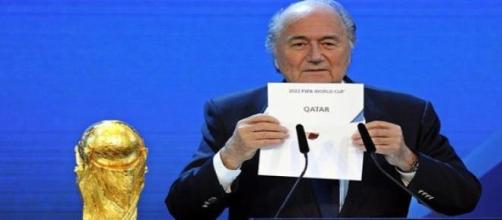 Joseph Blatter announcing Qatar as host of 2022 WC